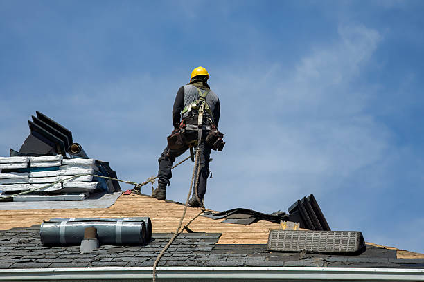 Professional Flat Roof Repair technician working in Pequabuck, CT
